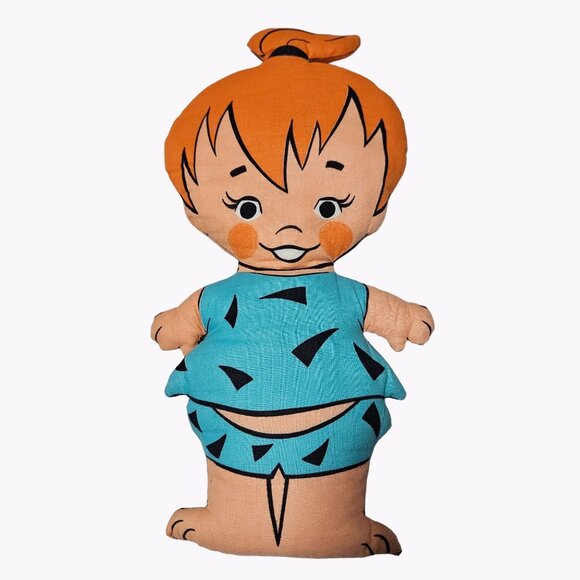 Vintage Hanna Barbera Flintstones Pebbles Stuffed Pillow 13 inch Plush - Picture 1 of 3